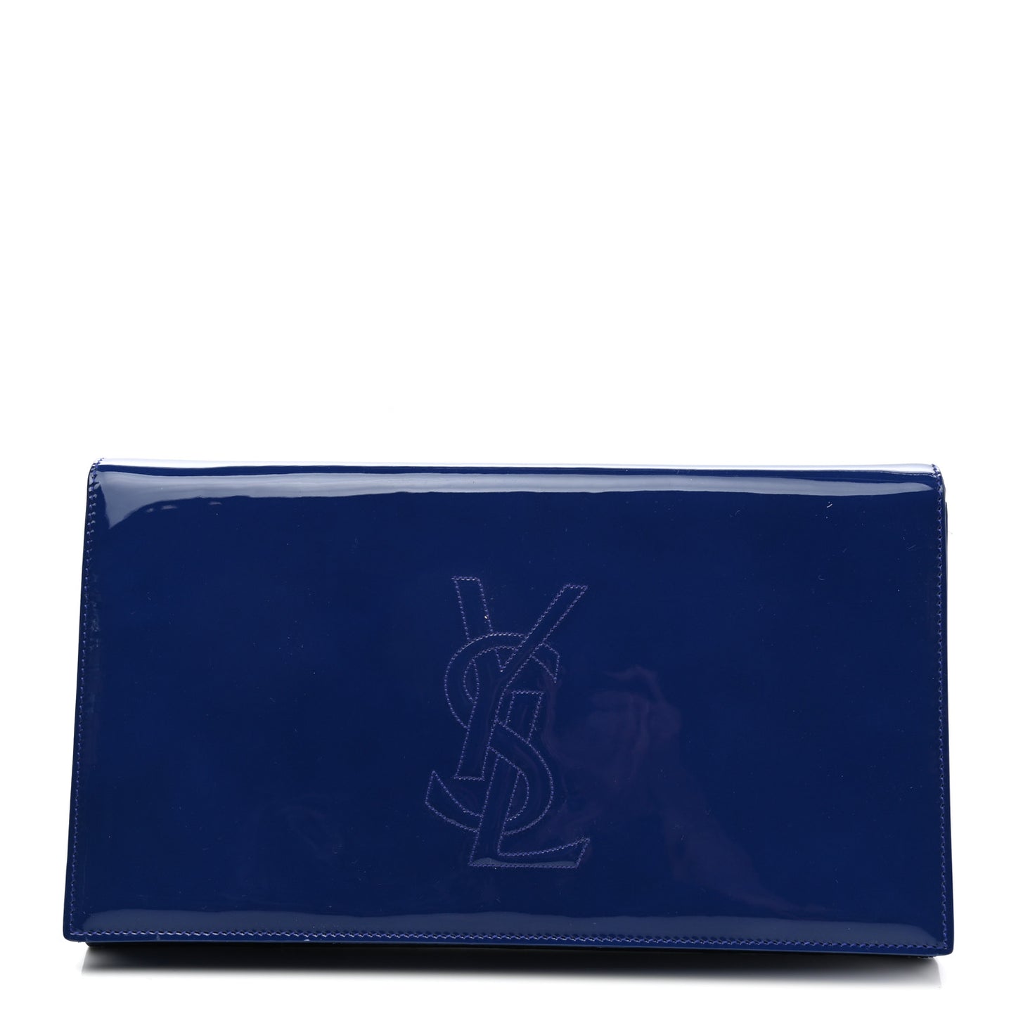 Patent Calfskin Monogram Large Belle De Jour Clutch Royal Blue
