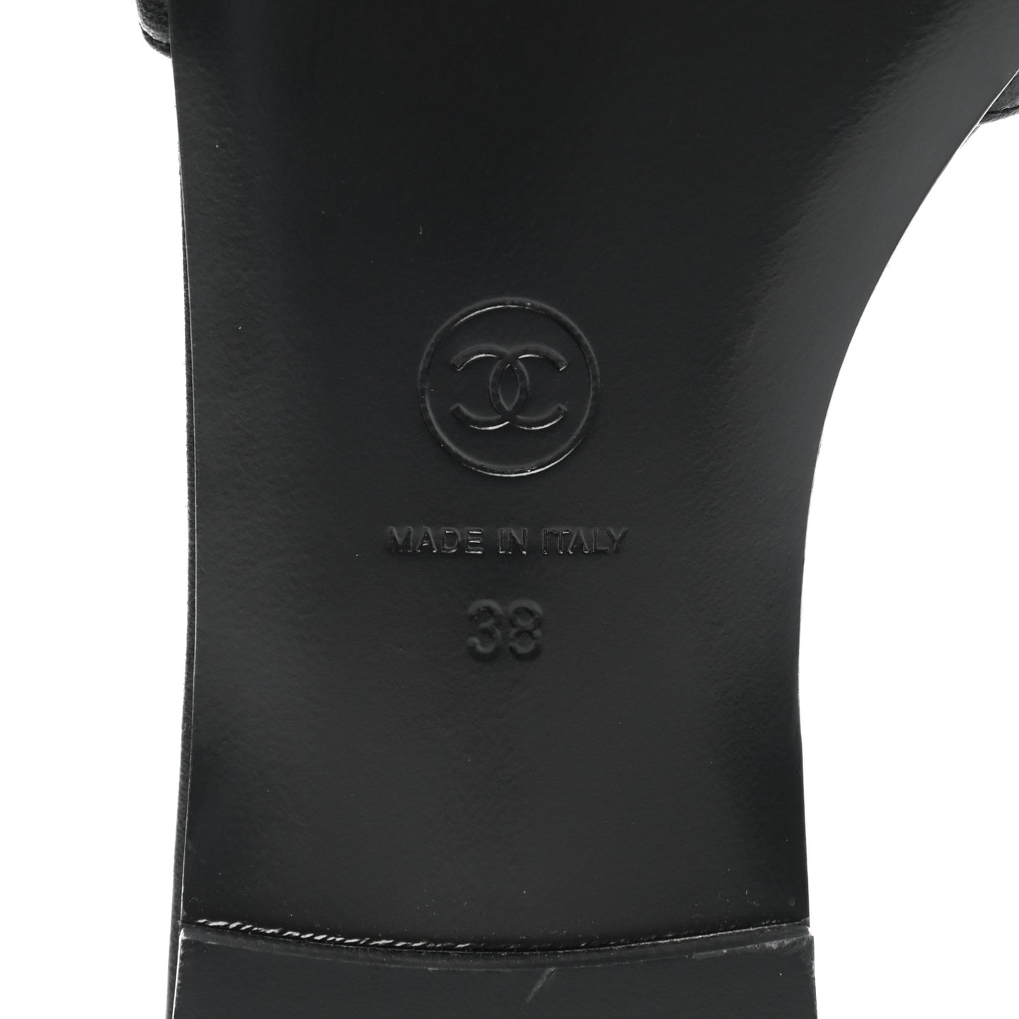 Lambskin Quilted CC Turnlock Sandals 38 Black