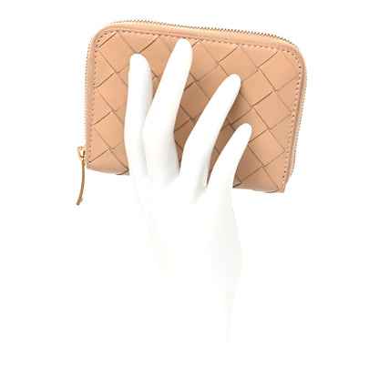 Bottega Veneta Nappa Intrecciato Zip Around Coin Purse Almond 2 of 6
