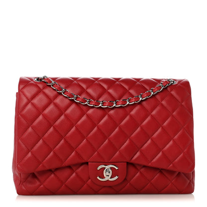 Chanel Caviar Quilted Maxi Double Flap Dark Red 1 of 13