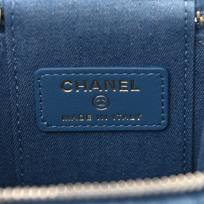 Chanel Denim Quilted Mini Pearl Crush Vanity Case With Chain 6 of 11