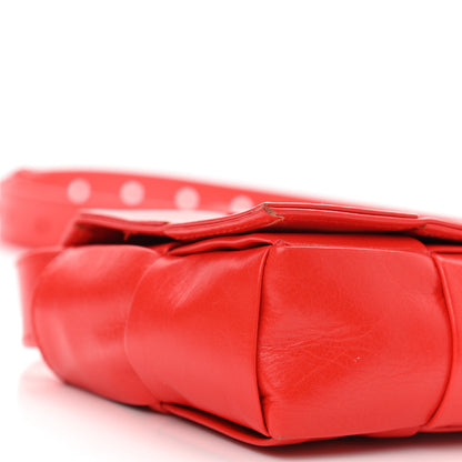 Bottega Veneta Paper Calfskin Maxi Intreccio The Belt Cassette Bag Bright Red 8 of 10