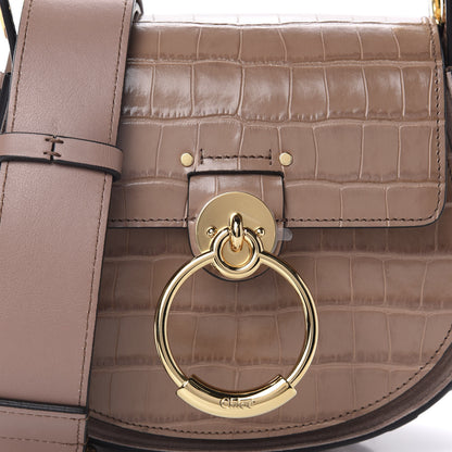 Chloe Calfskin Crocodile Embossed Small Tess Bag Woodrose 10 of 10