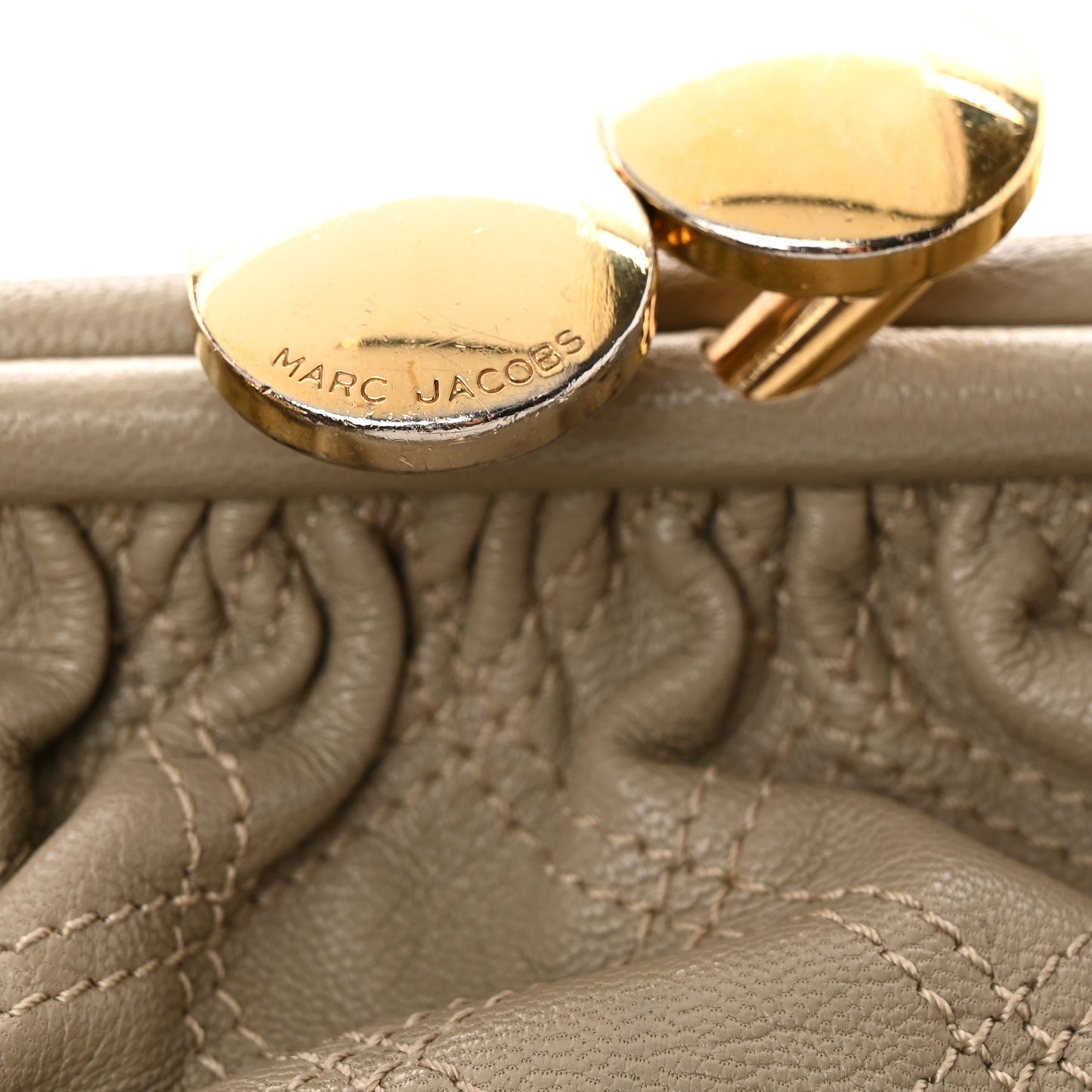 Calfskin Quilted Studded Stam Grey