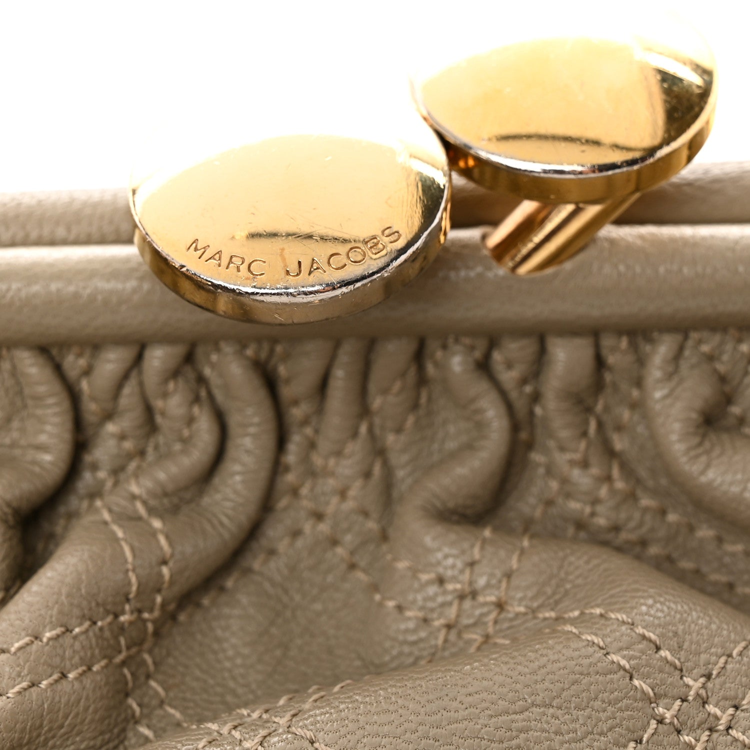 Marc Jacobs Calfskin Quilted Studded Stam Grey 18 of 24