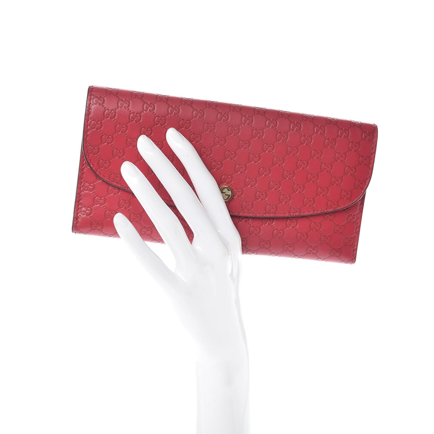 Microguccissima Interlocking G Continental Wallet Red