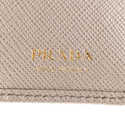 Prada Saffiano Zip Top Compact Wallet Argilla 6 of 8