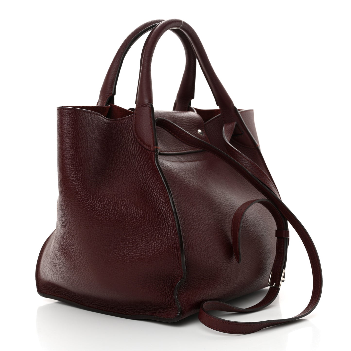 Supple Grained Calfskin Small Big Bag Wine