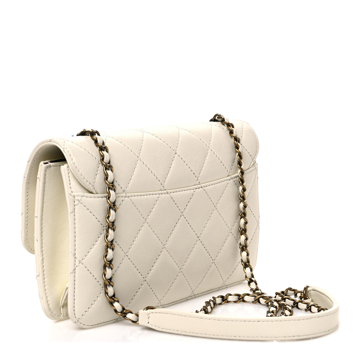 Chanel Sheepskin Quilted Mini Beauty Lock Flap White 3 of 10