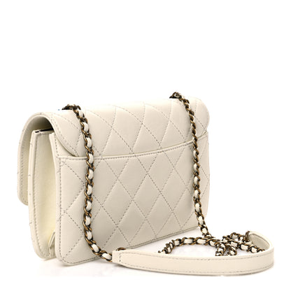 Chanel Sheepskin Quilted Mini Beauty Lock Flap White 3 of 10