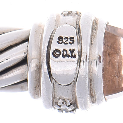 David Yurman Sterling Silver Diamond Morganite 7mm Cable Classics Bracelet 4 of 5