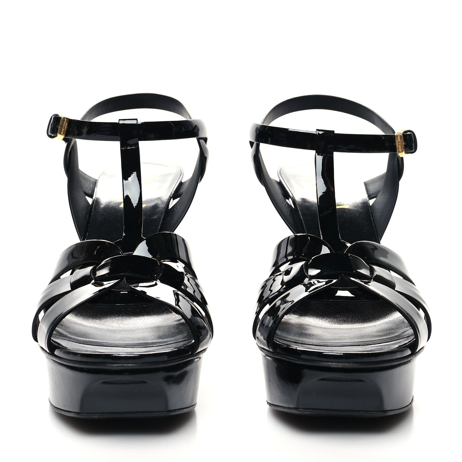 Saint Laurent Patent Tribute 75 Platform Sandals 40.5 Black 2 of 8