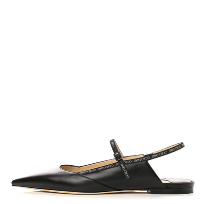 Jimmy Choo Goatskin Ree Slingback Flats 38.5 Black 1 of 8