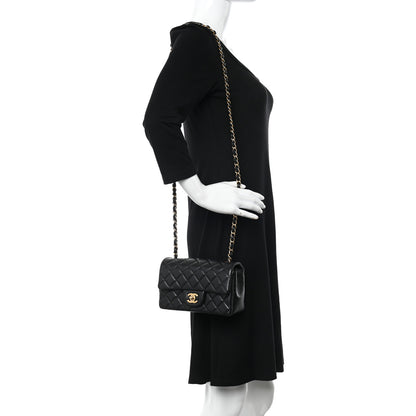 Chanel Lambskin Quilted Mini Rectangular Flap Black 2 of 13