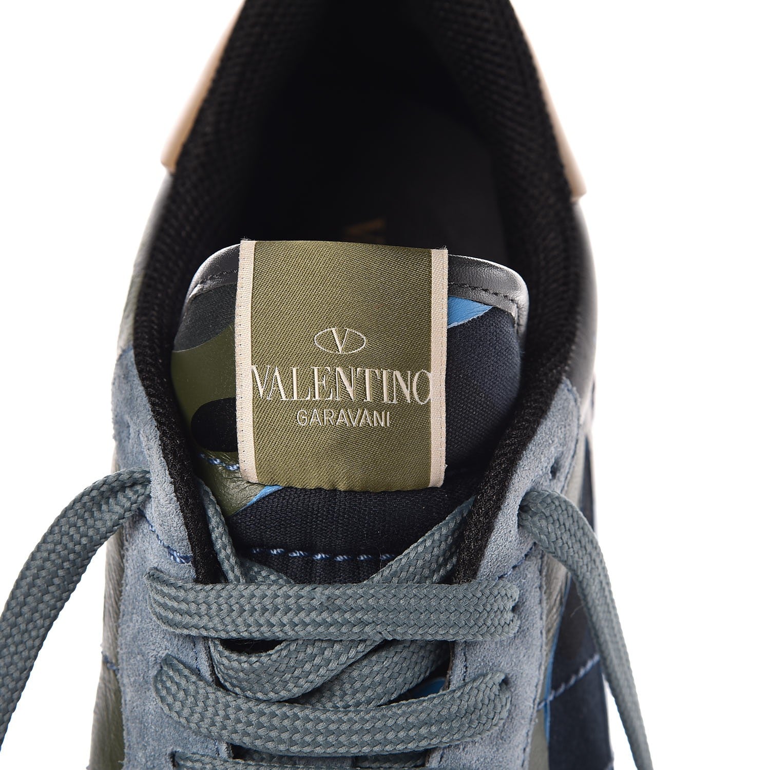 Valentino Garavani Nappa Suede Camouflage Mens Rockrunner Sneakers 45 Multicolor 7 of 10
