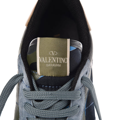 Valentino Garavani Nappa Suede Camouflage Mens Rockrunner Sneakers 45 Multicolor 7 of 10