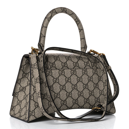 Balenciaga X GUCCI GG Supreme Monogram Small Hourglass Top Handle Bag Beige Ebony 3 of 10