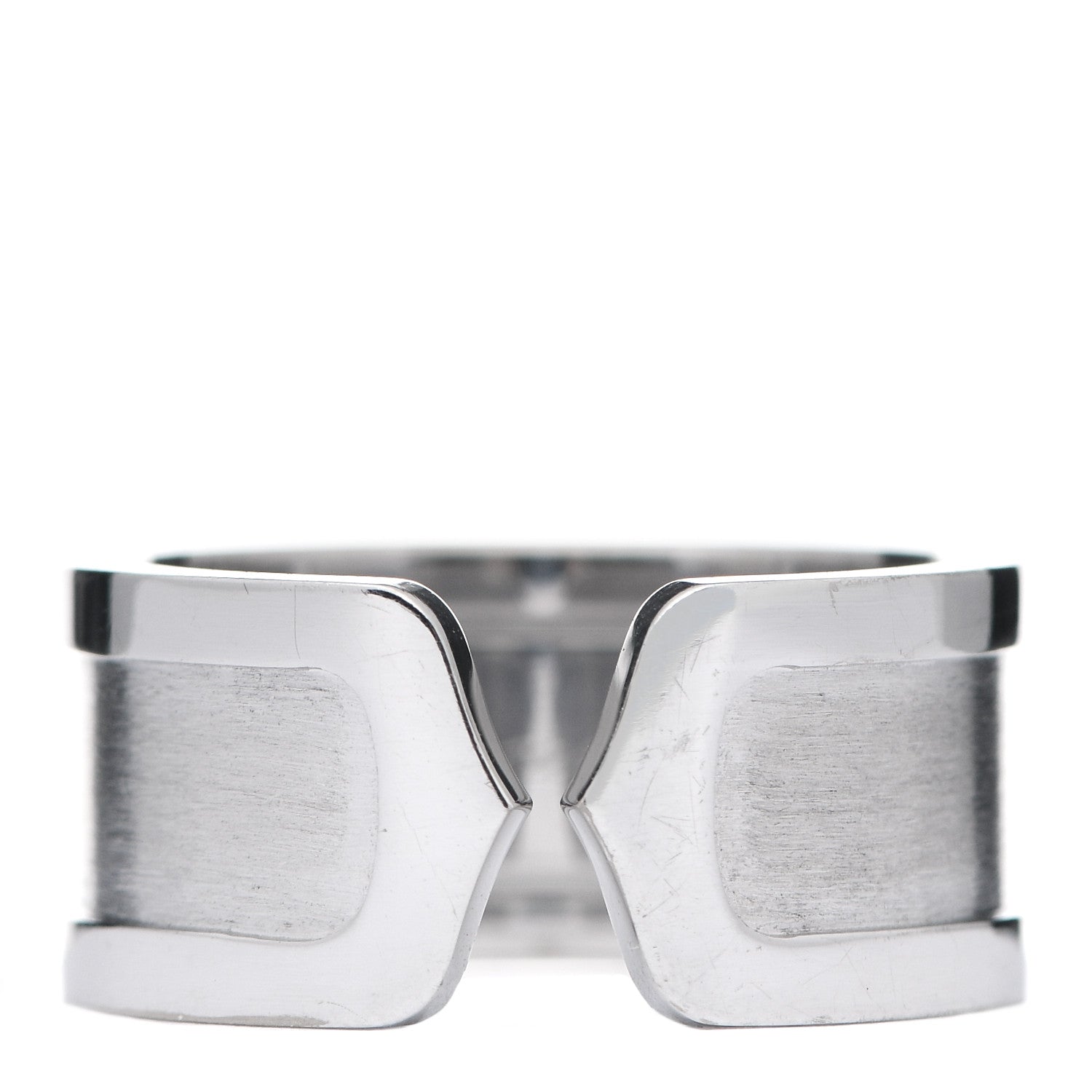 Cartier 18K White Gold 10mm Logo De Cartier Ring 57 8 1 of 4