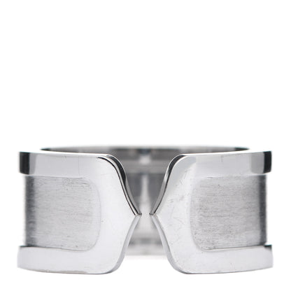 Cartier 18K White Gold 10mm Logo De Cartier Ring 57 8 1 of 4