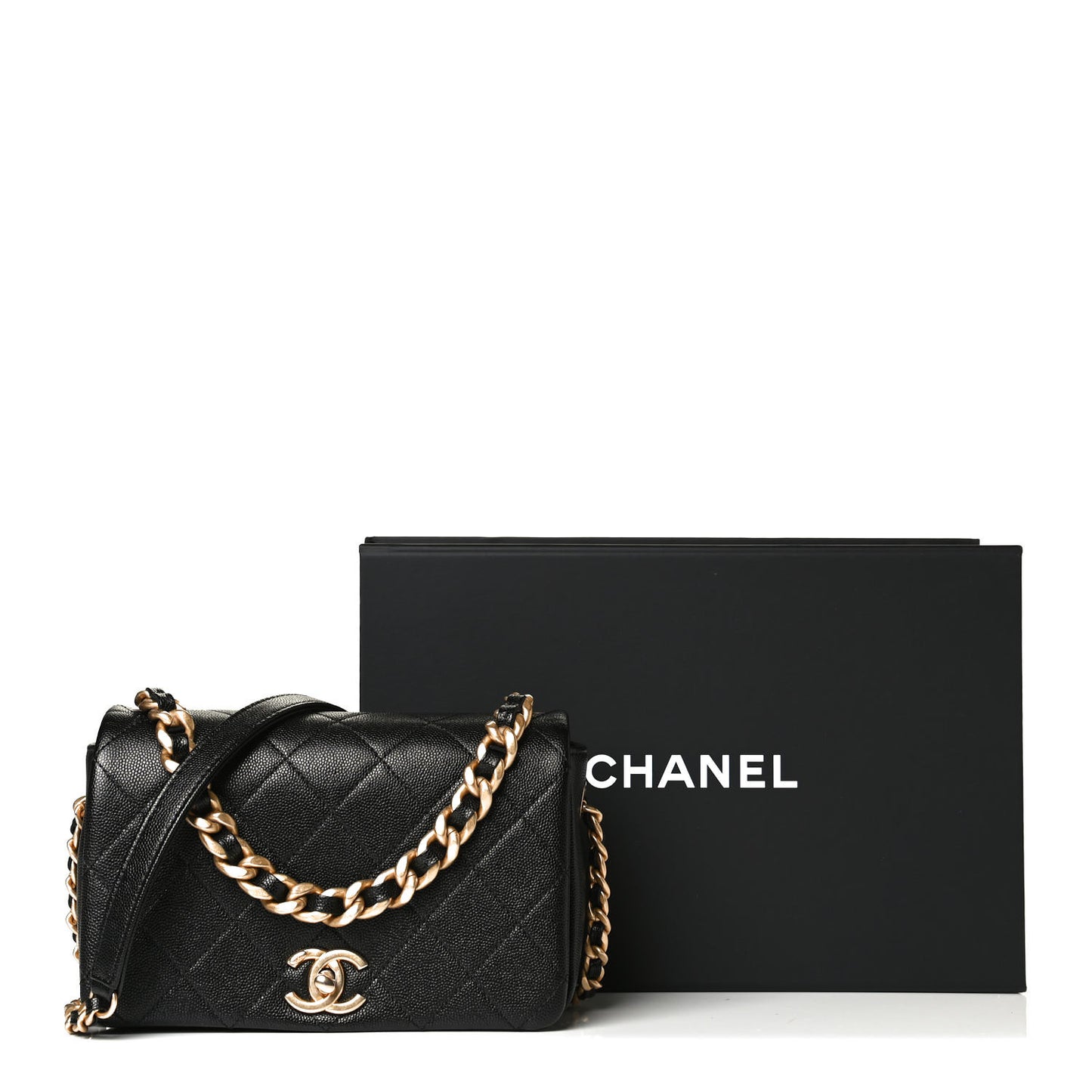 Caviar Quilted Small Fashion Therapy Flap Bag Black