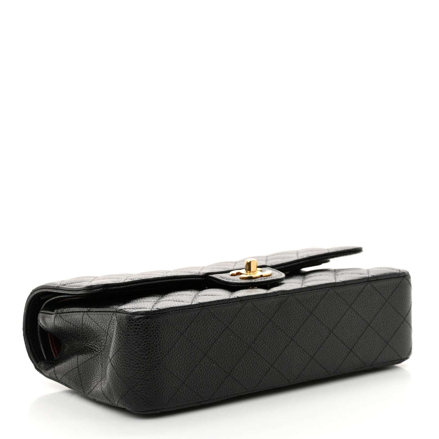 Caviar Quilted Medium Double Flap Black