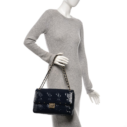 Versace Patent Borsa Couture Shoulder Bag Navy 2 of 6