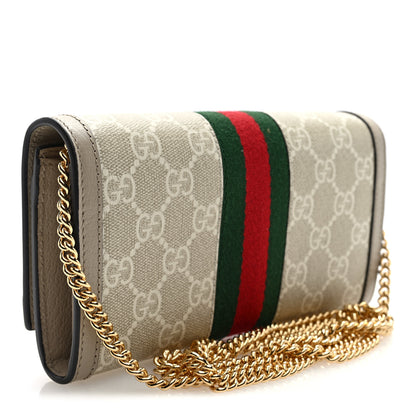Gucci GG Supreme Monogram Calfskin Ophidia Wallet On Chain Beige  Mystic White Oatmeal 3 of 11
