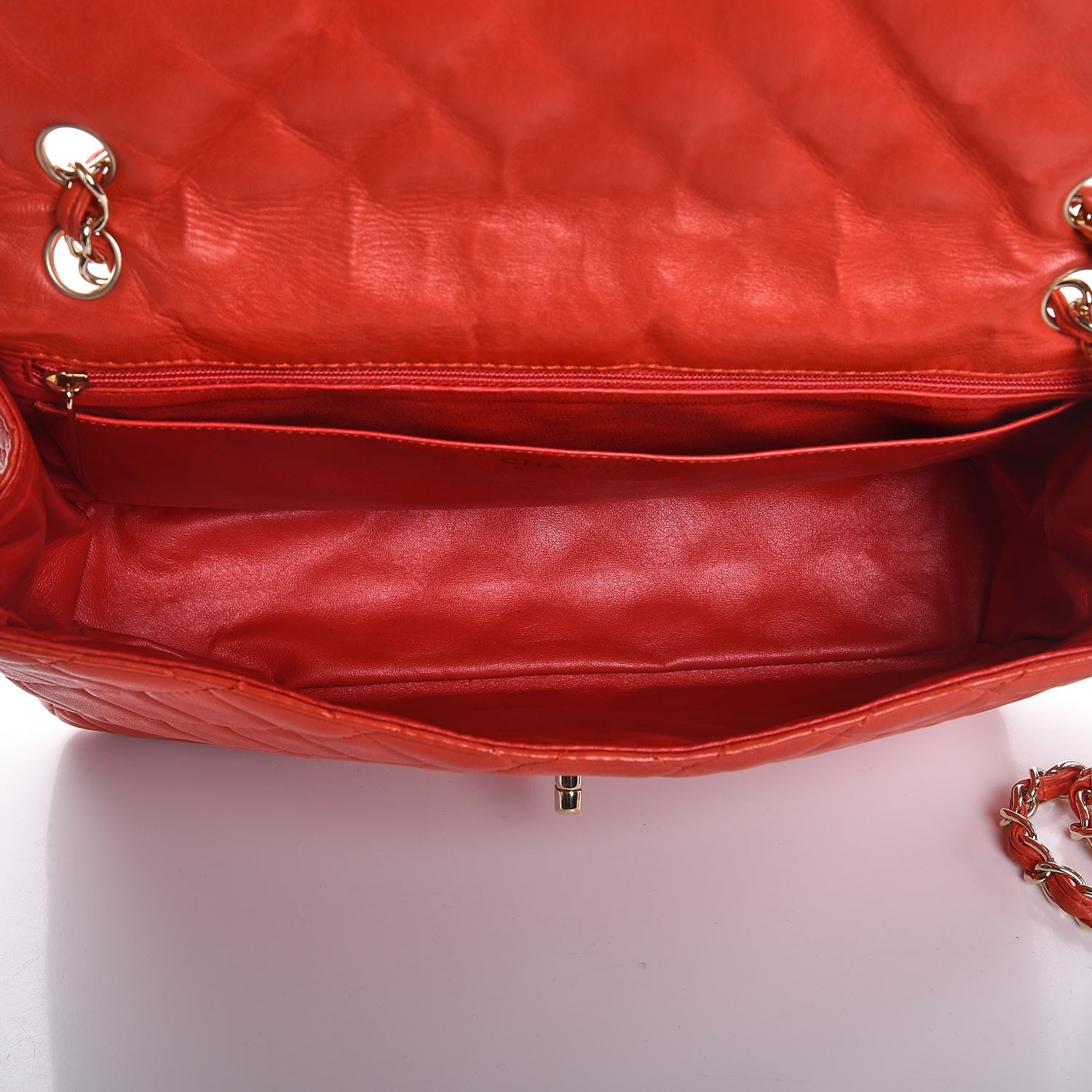 Chanel Lambskin Quilted XL Maxi Single Flap Red 5 of 13