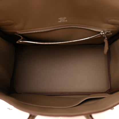 Hermes Veau Doblis Swift Grizzly Birkin 25 Gris Caillou Etoupe 5 of 11