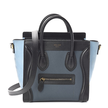 Celine Drummed Calfskin Nubuck Nano Tri-Color Luggage Milky Blue 1 of 11