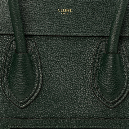 Celine Drummed Calfskin Nano Luggage Amazone 7 of 9