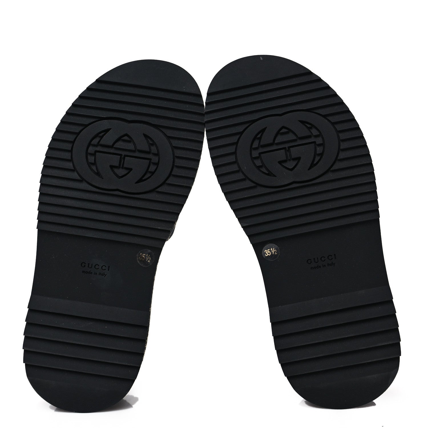 Gucci Jacquard Black Denim GG Monogram Angelina Platform 55mm Slide Sandals 35.5 Black Ivory 5 of 9