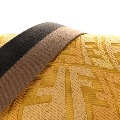 Fendi X SARA COLEMAN Canvas Vitello King Seta FF Fish Eye Embroidered Baguette Mostarda White Ice 7 of 9