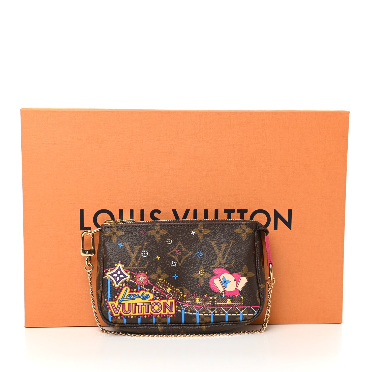 Louis Vuitton Monogram 2020 Christmas Animation Roller Coaster Mini Pochette Accessories Pivoine 8 of 8