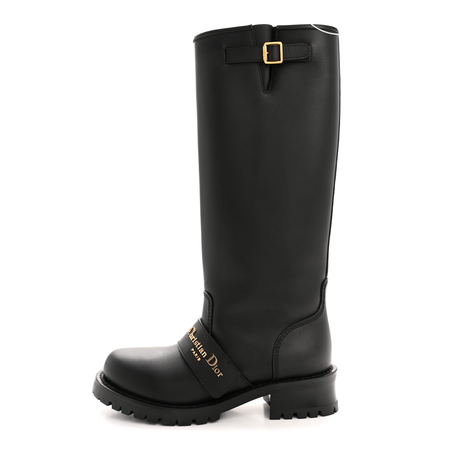 Christian Dior Calfskin D-Quest Tall Boots 35.5 Black 1 of 8