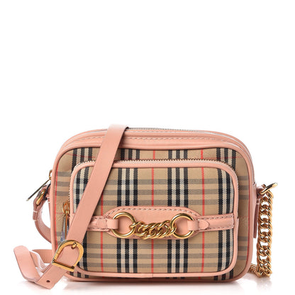 Burberry Grainy Calfskin 1983 Knight Check Link Camera Bag Peach 1 of 7