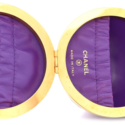 Chanel Lambskin CC Minaudiere Sphere Chain Clutch Purple 6 of 11