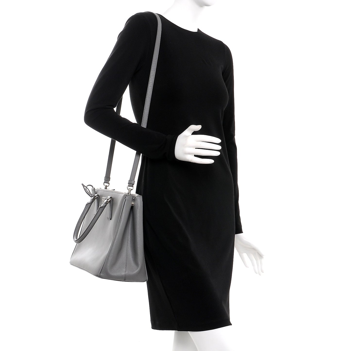 Saffiano Medium Galleria Double Zip Tote Marmo