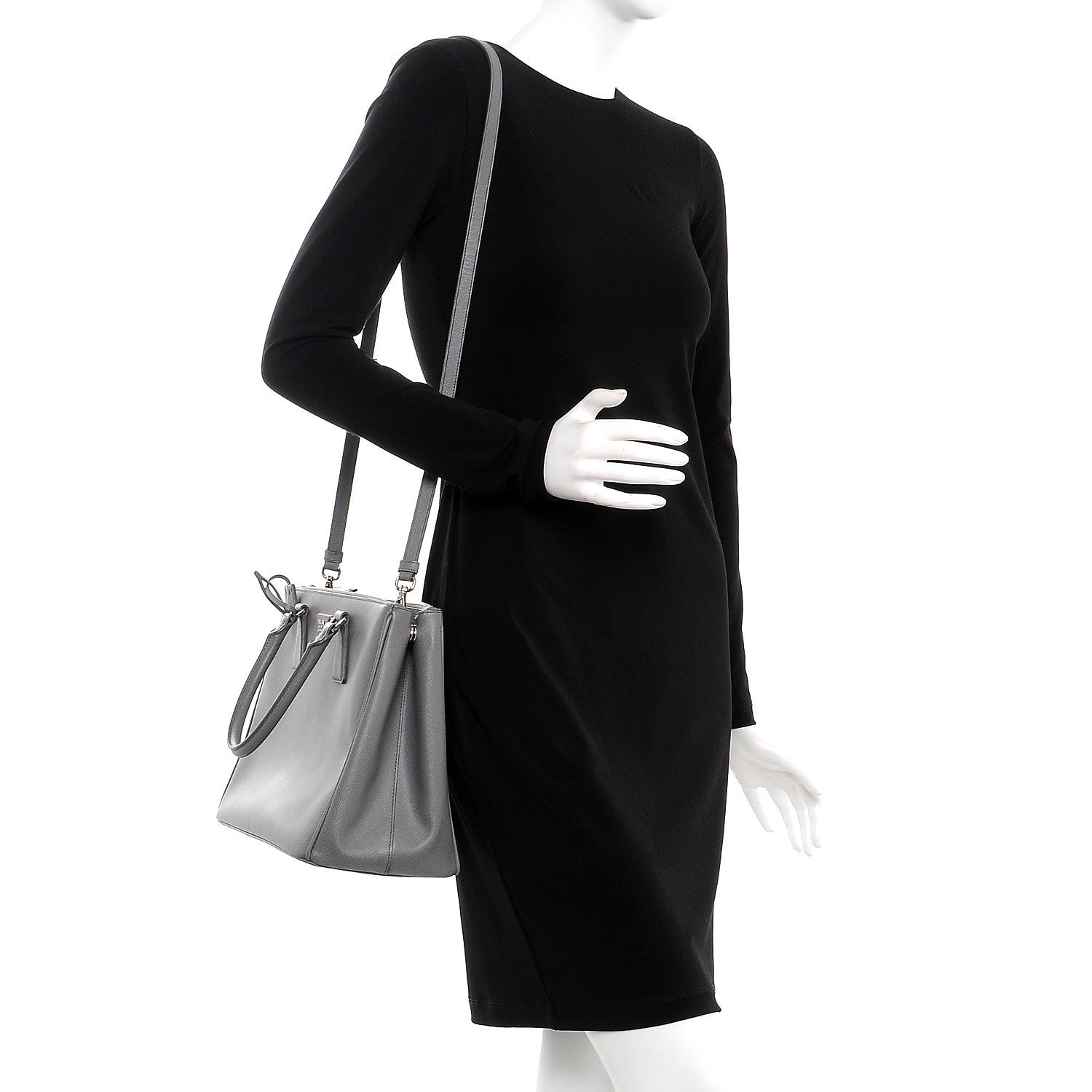 Prada Saffiano Medium Galleria Double Zip Tote Marmo 2 of 7