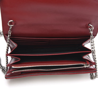 Gucci Tweed GG Monogram Mini Dionysus Chain Wallet White Black Romantic Cherry 5 of 10