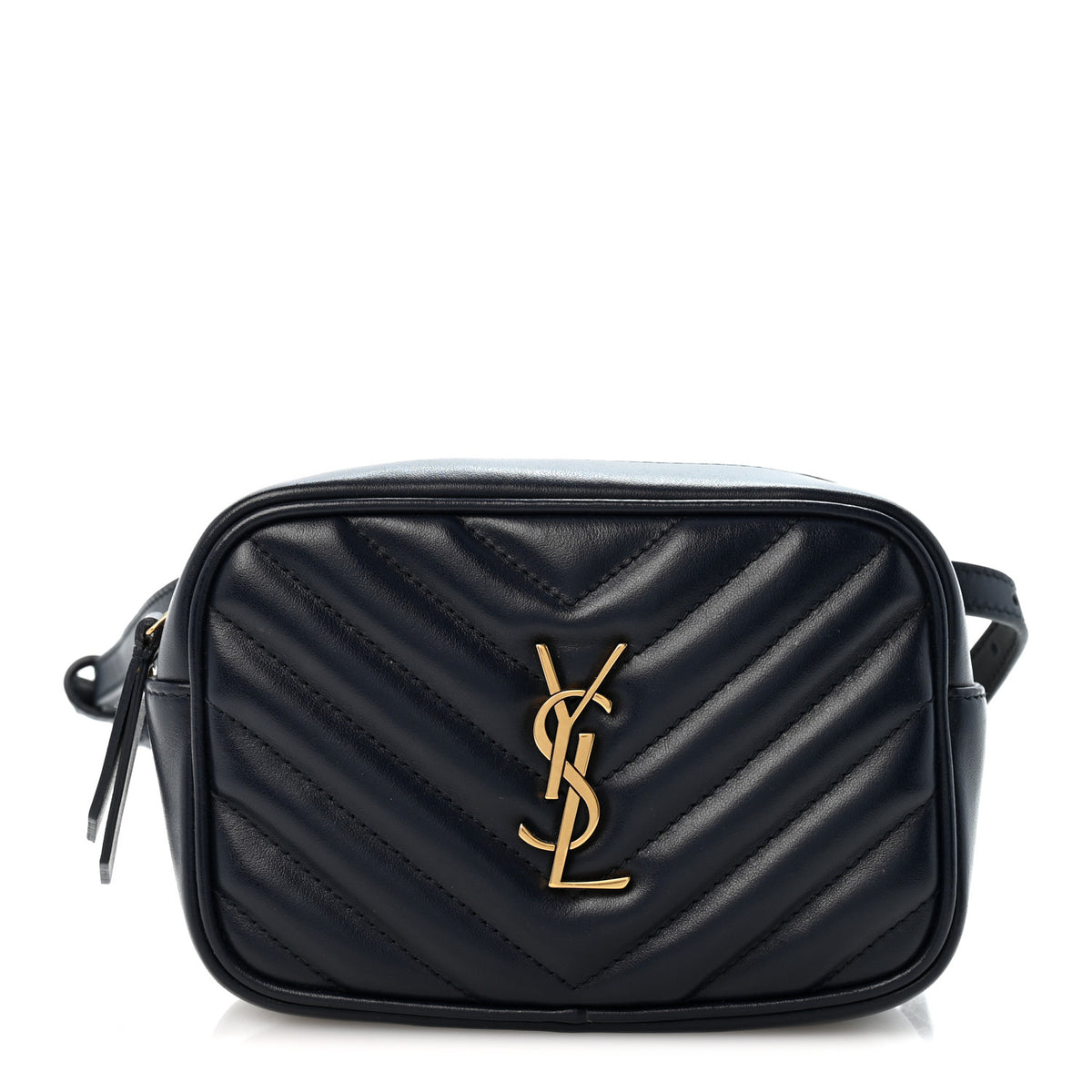 Calfskin Matelasse Monogram Lou Belt Bag Black Deep Marine