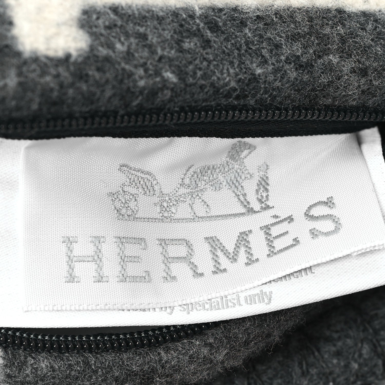 Hermes Wool Cashmere Avalon III Pillow PM Ecru Gris Clair 3 of 3