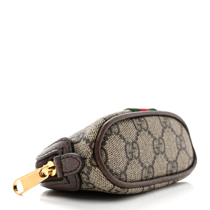 Gucci GG Supreme Monogram Web Ophidia Dome Key Pouch Beige New Acero 4 of 8