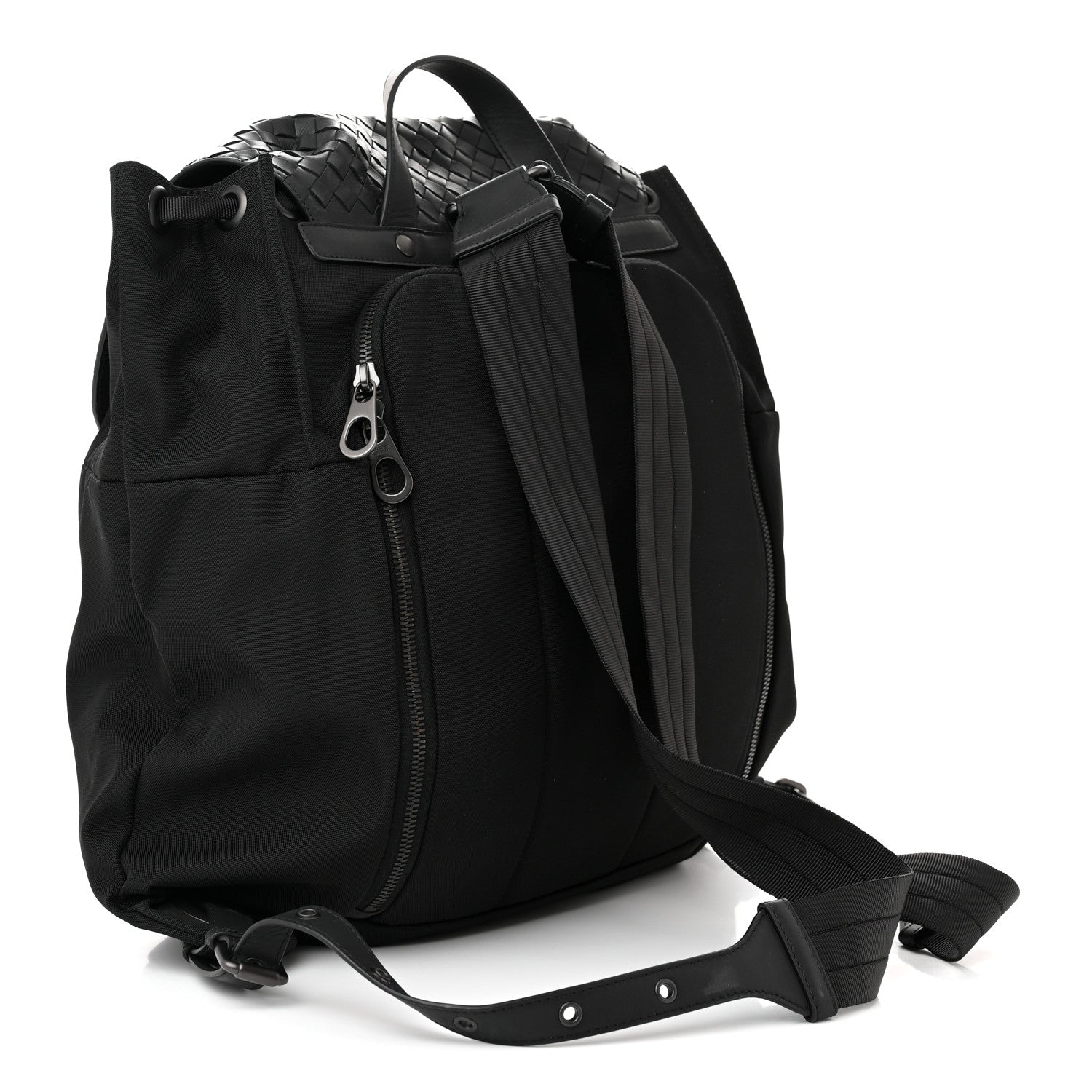 Bottega Veneta Nylon Intrecciato Backpack Black 3 of 10