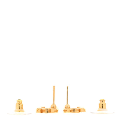 Chanel Metal Textured CC Earrings Gold 3 of 5