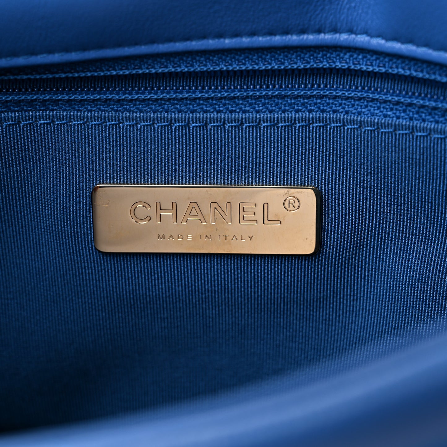 Lambskin Quilted Medium Chanel 19 Flap Blue