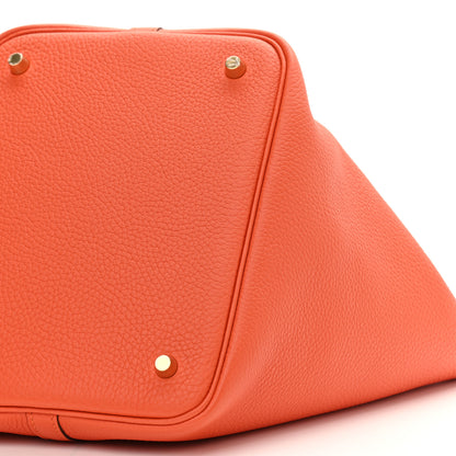Hermes Taurillon Clemence Picotin Lock 22 MM Orange 10 of 10