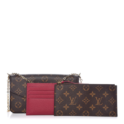 Louis Vuitton Monogram Pochette Felicie Chain Wallet Fuchsia 3 of 12