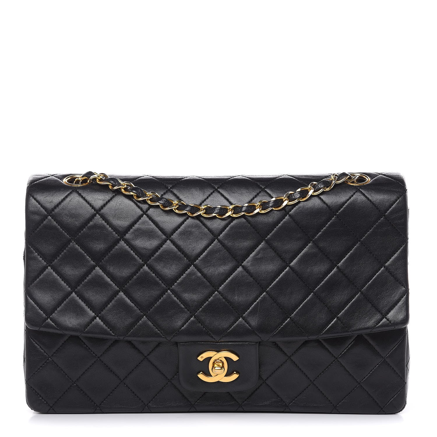 Chanel Lambskin Quilted Medium Single Flap Black 1 of 15