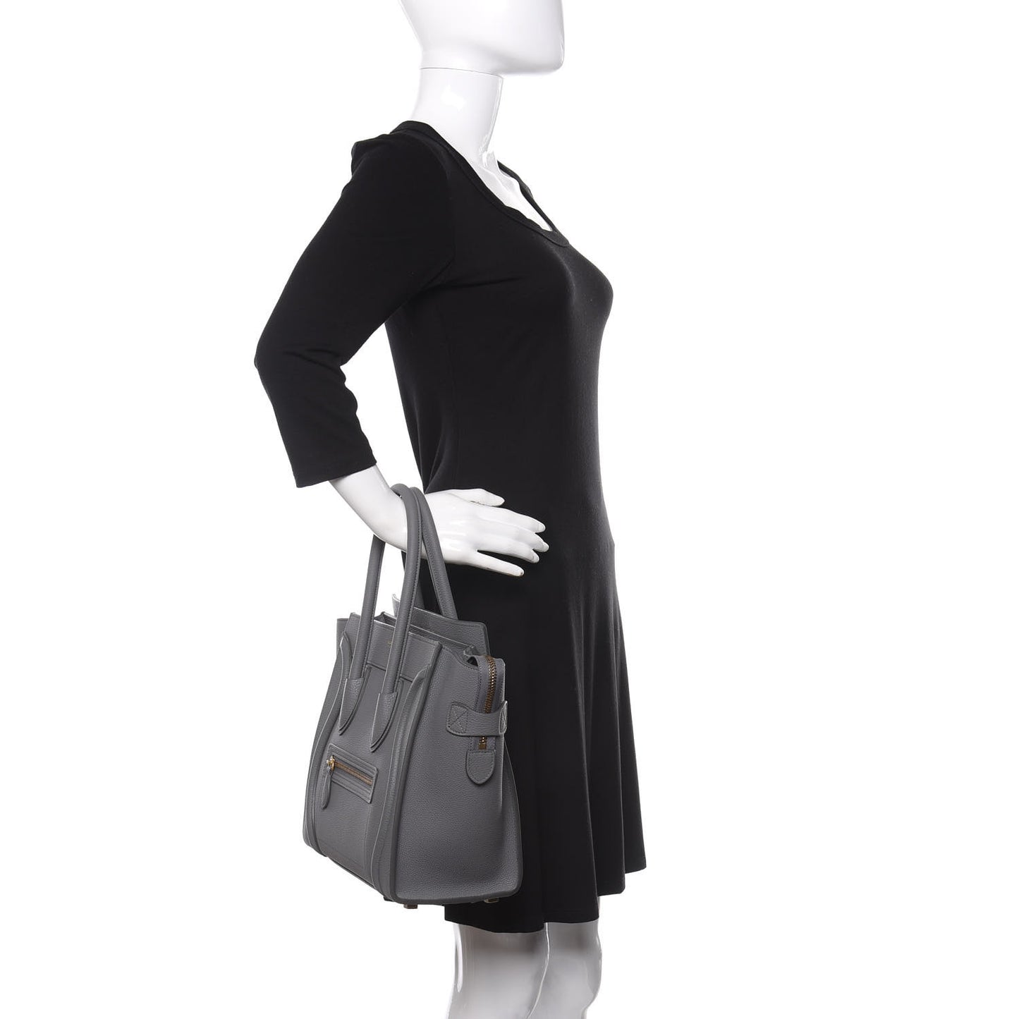 Baby Drummed Calfskin Micro Luggage Kohl